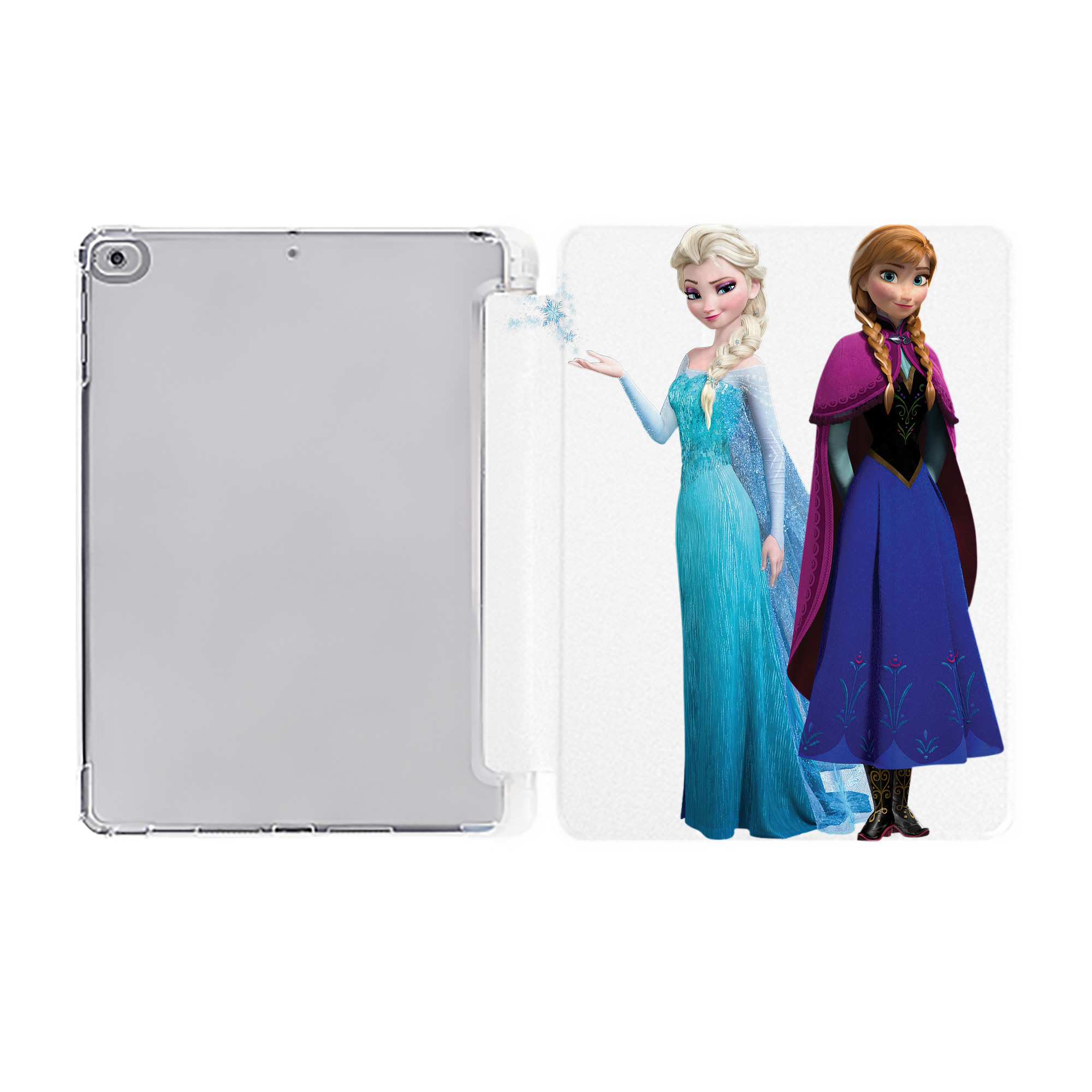 （画像用） アナと雪の女王 アンナ エルサ Frozen Anna Elsa IPad ケース ペン収納付き 三つ折りスタンド PUレザー×シリコン 対応機種9.5/10.5/10.9インチ